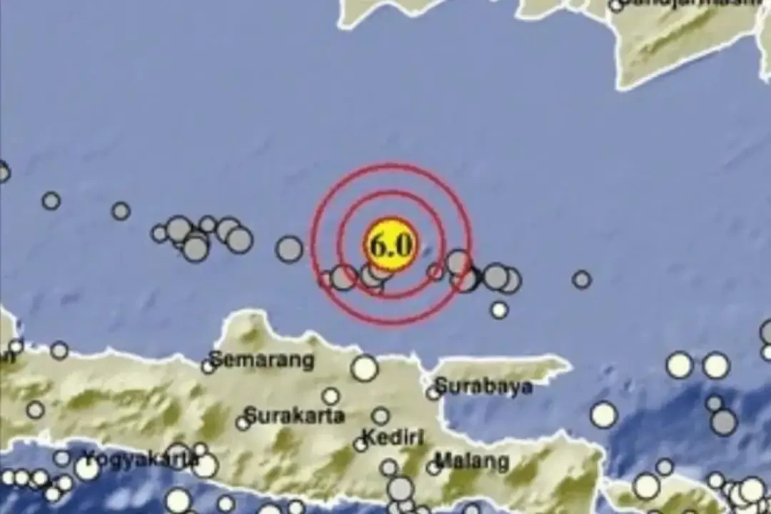 BMKG melaporkan sejumlah daerah di Pulau Jawa mengalami getaran berkekuatan skala intensitas III-IV MMI akibat gempa di Tuban. (Foto: BMKG)