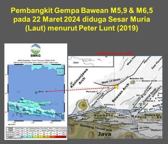 Gempa Bumi Bawean yang merusak puluhan rumah dan fasilitas umum pada Jumat 22 Maret 2024. (Foto: bmkg)