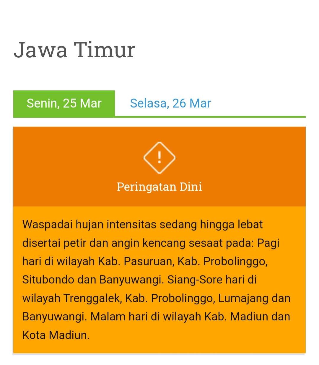 Waspada hujan ekstrem. (Foto: BMKG)