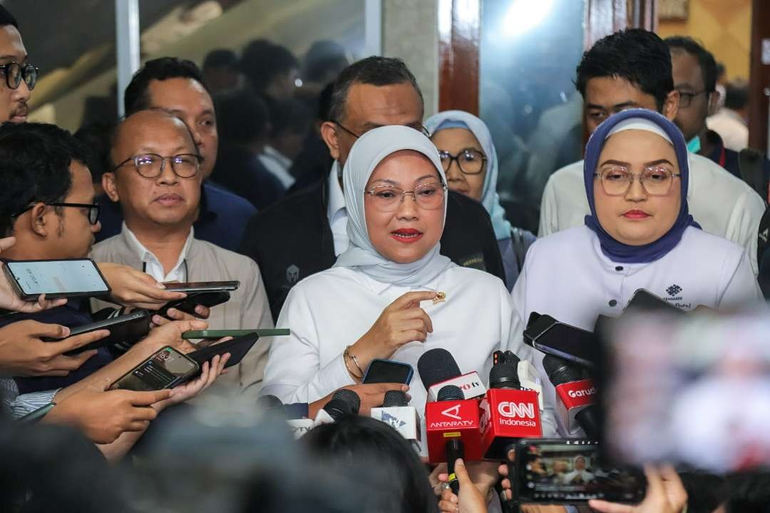 Menaker Ida Fauziyah mengapresiasi perusahaan layanan berbasis aplikasi yang memberikan insentif menjelang hari besar keagamaan. (Foto: Biro Humas Kemnaker)