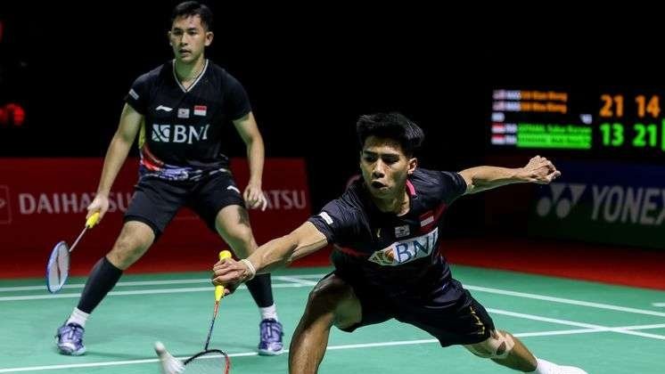 Sabar Karyaman Gutama/Moh Reza Pahlevi Isfahani berhasil menjadi juara Spain Masters 2024 usai kalahkan ganda putra Malaysia. (Foto: INABadminton)