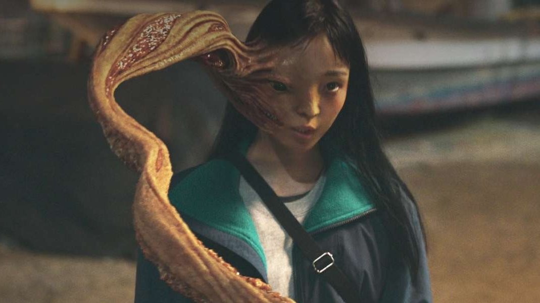 Salah satu adegan parasit memakan otak manusia di drakor Parasyte: The Grey. (Foto: Netflix)