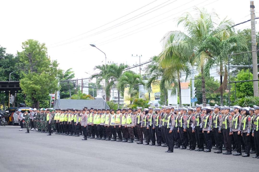 Apel gabungan persiapan pengamanan malam takbiran Hari Raya Idul Fitri (Foto: Dok Polres Tuban)