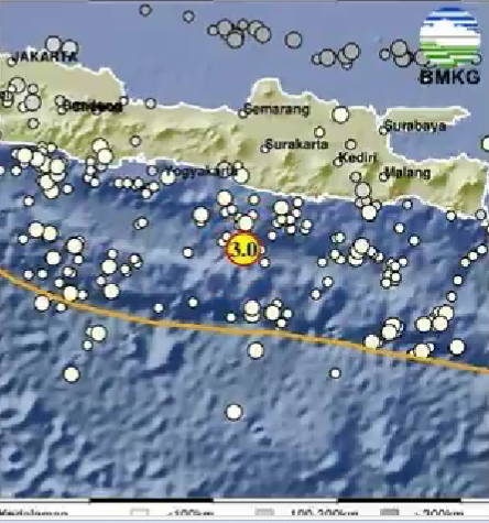 Gempa bumi di Pacitan pada Jumat siang 19 April 2024. Foto: dok. bmkg)