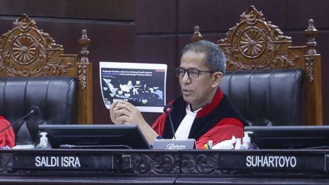 Saldi Isra trending topik media sosial X, usai putusan Mahkamah Konstitusi (MK) terkait sengketa Pilpres, Senin 22 April 2024. (Foto: MK)