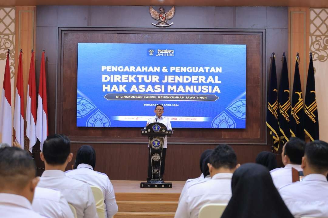 Kanwil Kemenkumham Jatim menyambut positif kunjungan Dirjen HAM Dhahana Adi, Kamis, 25 April 2024. (Foto: Dok Kemenkumham Jatim)