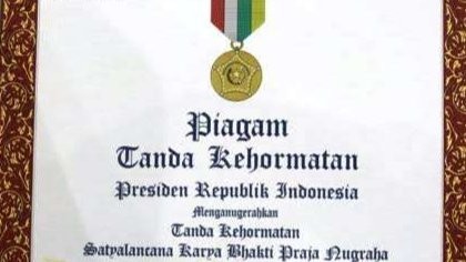 Tanda Kehormatan Satyalancana Karya Bhakti Praja Nugraha, berdasarkan Keputusan Presiden RI. (Foto: Istimewa)