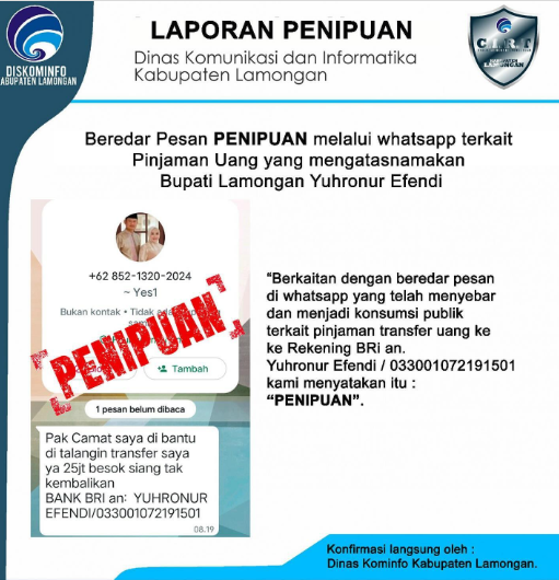 Laporan kasus penipuan (Dok. IG Kominfo)