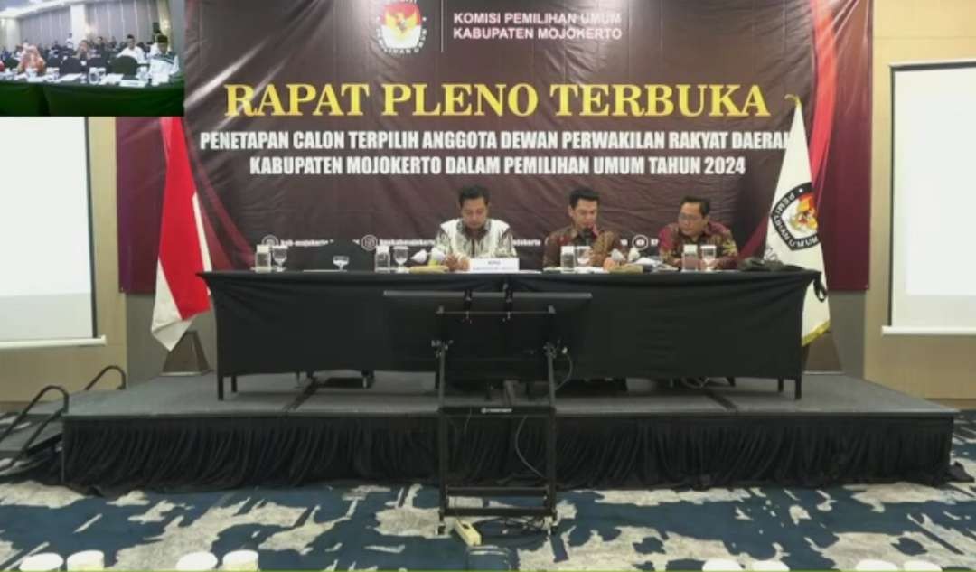 Rapat pleno terbuka KPU Kabupaten Mojokerto. (Foto: Istimewa)