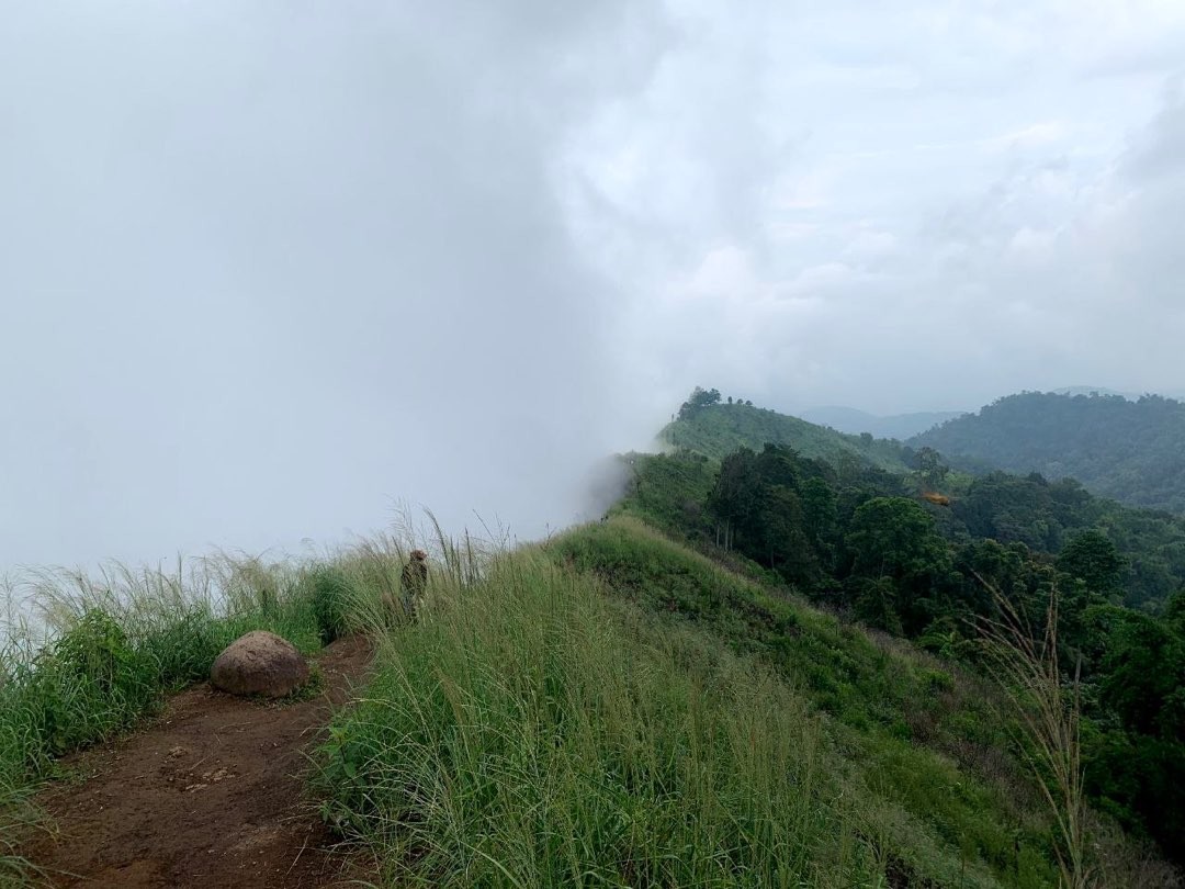 Puncak Bukit Watu Jengger tertutup kabut tebal. (Foto: Yashinta Dwi/Ngopibareng.id)