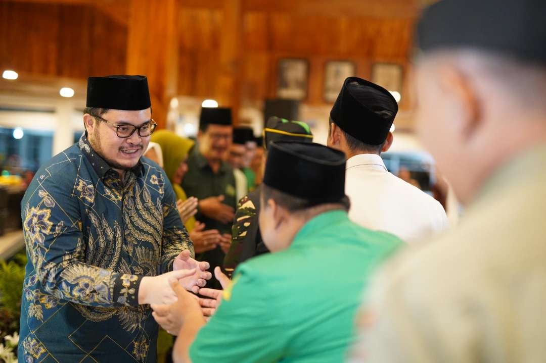 Bupati Kediri Hanindhito Himawan Pramana berharap GP Ansor Kabupaten Kediri bisa membentengi masyarakat dari paham radikalisme dan efek negatif dari pembangunan bandara. (Foto: Istimewa)