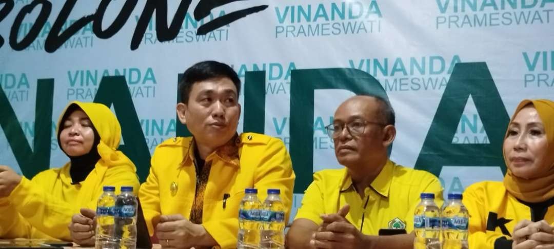 Ketua DPD Partai Golkar, Sudjono Teguh Wijaya berharap DPC PKB Kota Kediri segera bergabung bersama tim koalisi pengusung bakal calon Walikota Kediri, Vinanda Prameswati. (Foto: Fendi Lesmana/Ngopibareng.id)