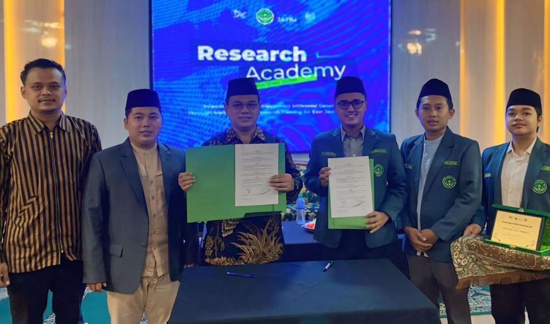 Research Academy dengan tema "Scientific Capacity Development Milenial Generation Through Mentoring and Research Training for East Java Students" di Gedung PWNU Jawa Timur, Minggu 19 Mei 2024. (Foto:IPNU for ngopibareng.id)