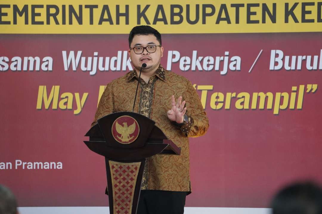 Hari Buruh Internasional, Bupati Kediri ajak perusahaan dan pekerja wujudkan hubungan mutualisme. (Foto: Fendi Lesmana/Ngopibareng.id)