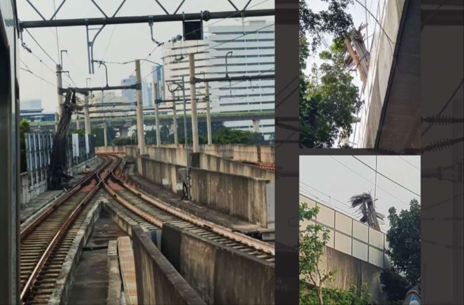 Insiden konstruksi yang sedang dikerjakan di Area Gedung Kejaksaan Agung oleh Kontraktor Hutama Karya, Kamis 30 Mei 2024. (Foto: X MRT Jakarta)