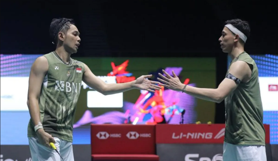 Ganda putra Indonesia Fajar-Rian akan tampil di final Singapore Open 2024. (Foto: Antara)