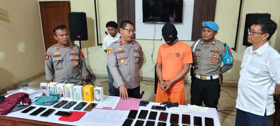 Satu dari 5 komplotan copet lintas kota berhasil dibekuk Satreskrim Polsek Kota Kediri. Dia adalah MR, 33 tahun, asal Kecamatan Mojoroto Kota Kediri. (Foto: Fendi Lesmana/Ngopibareng.id)