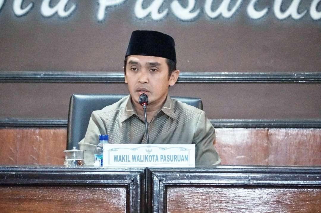 Wakil Walikota Pasuruan, Adi Wibowo, rapat jelang kick off Grebek Stunting Tahun 2024, di ruang Untung Suropati I, Selasa 11 Juni 2024 pagi. (Foto: Istimewa)