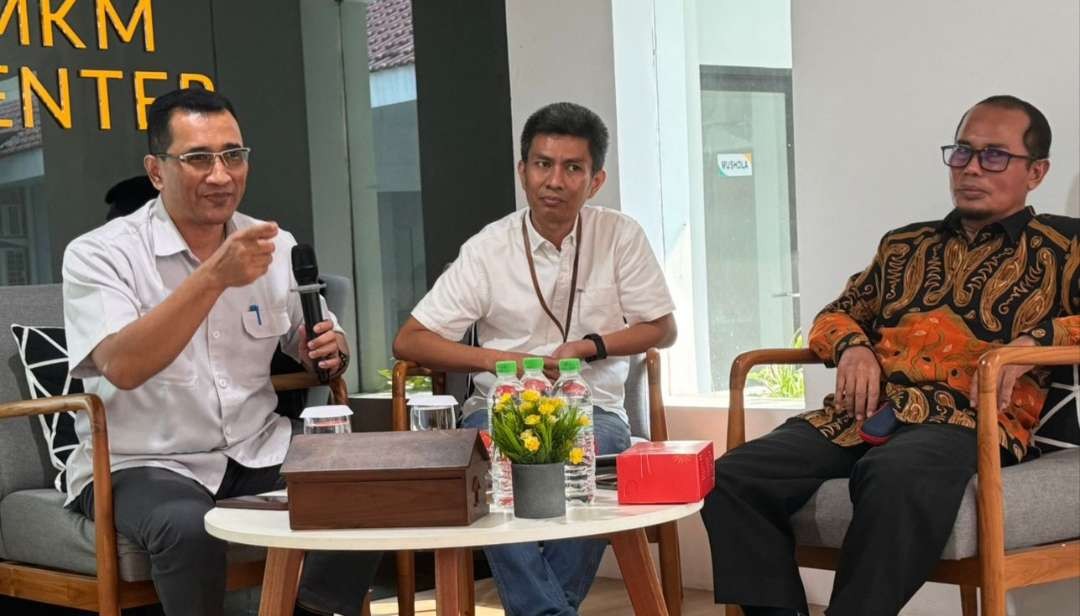 Prof. Dr. Muhamad Nafik Hadi Ryandono, SE., M.Si dalam acara Saudagar Day, Ikatan Saudagar Muslim Indonesia (ISMI) Jawa Timur di gedung BSI Surabaya, Jumat (14 Juni 2024). (Foto: yus for ngopibareng.id)