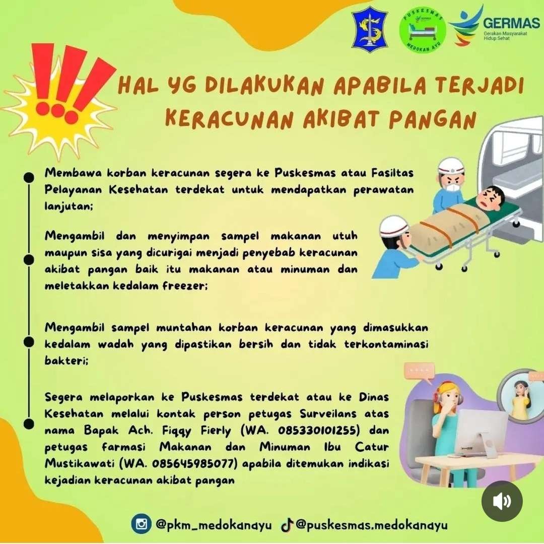 Tindakan medis segera ketika terjadi kerancuan pangan. (Foto: Instagram @sehatsurabayaku) 