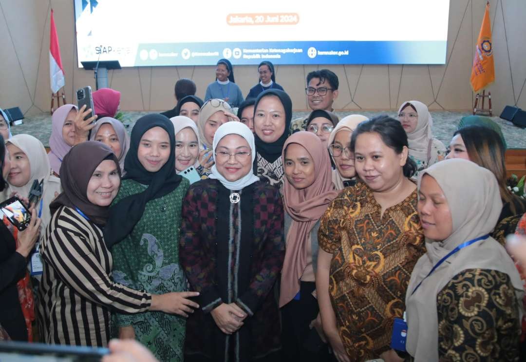 Menaker RI Ida Fauziyah saat meresmikan P4MI. (Foto: Biro Humas Kemnaker RI)