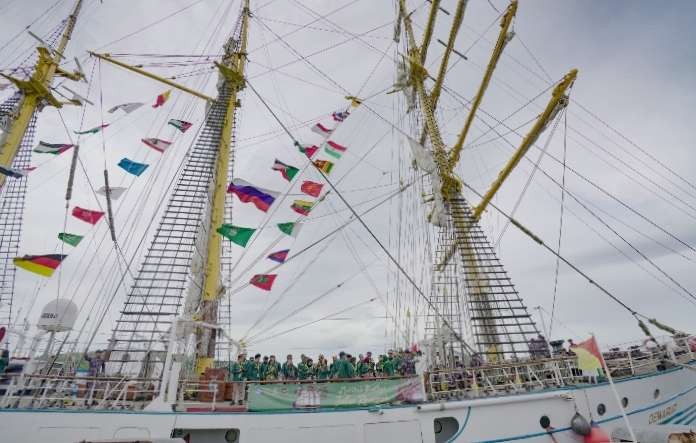 Kapal Latih KRI Dewaruci tiba di Sabang, bernostalgia pertama kali ke Aceh 60 tahun yang lalu. (Foto: Istimewa)