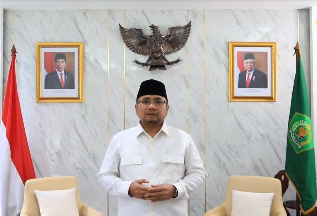 Menag Yaqut Cholil Qoumas mengucapkan Selamat Tahun Baru 1 Muharram 1446 H kepada seluruh umat Islam di Indonesia. (Foto: Dok Kemenag)