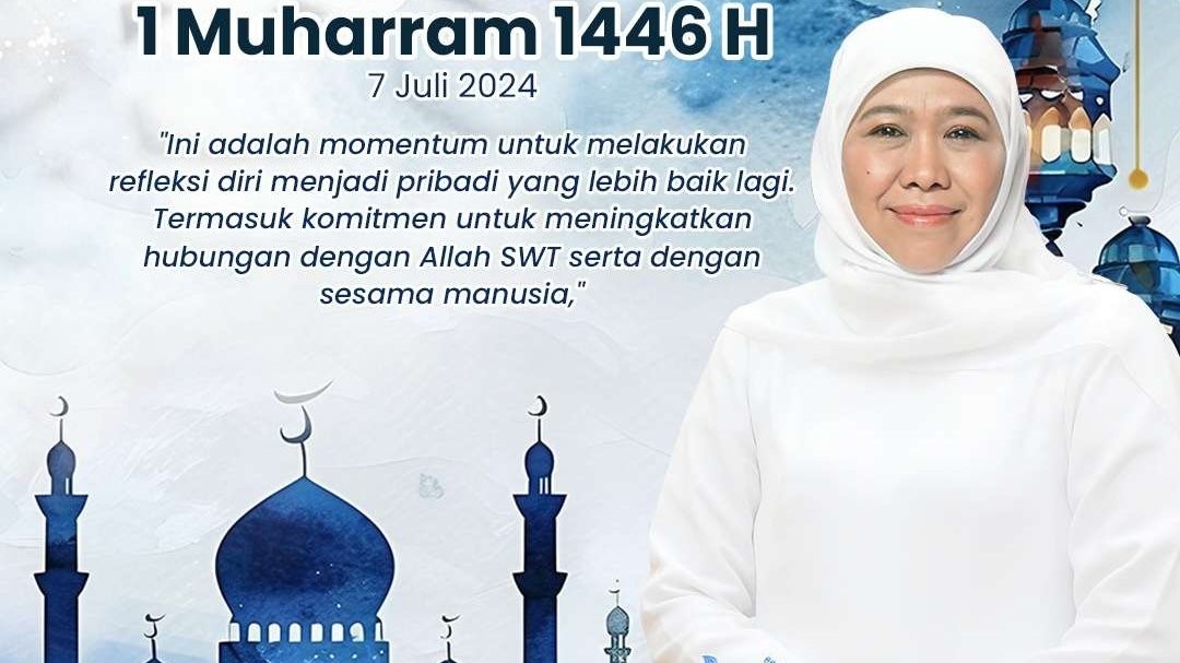 Khofifah Indar Parawansa mengajak umat Muslim untuk memaknai Peringatan Tahun Baru Islam 1446 Hijriah/ 2024 M. (Foto: Istimewa)