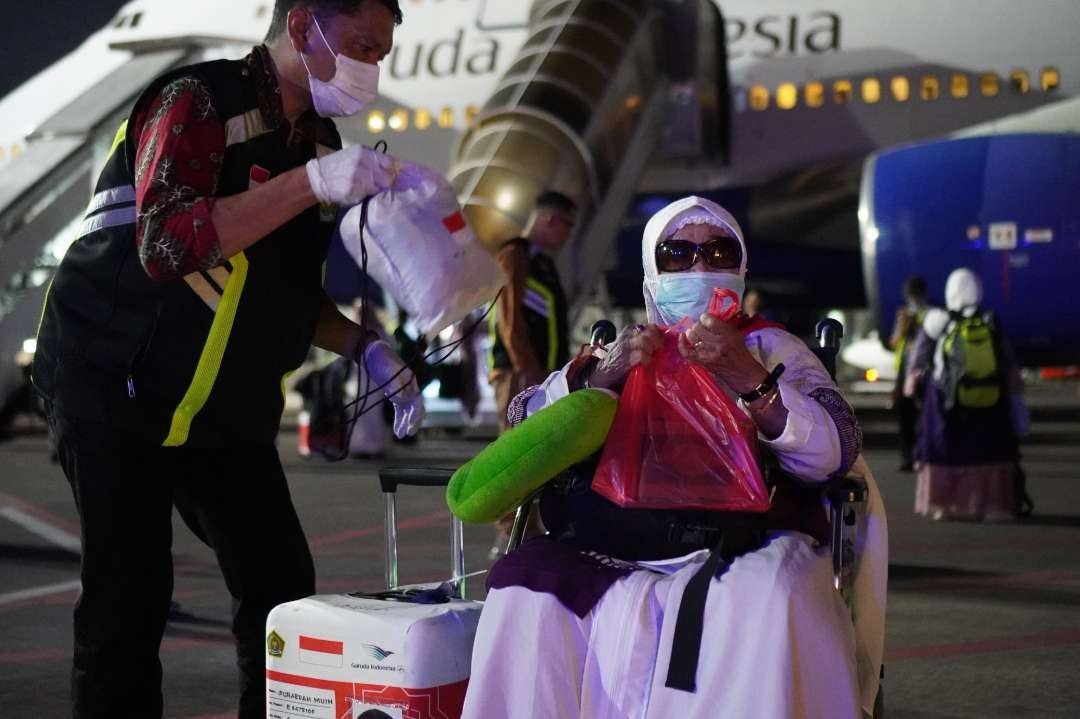 Hingga 9 Juli 2024 pukul 21.00 WAS, jemaah haji yang telah diterbangkan ke Tanah Air berjumlah 130.209 orang. (Foto: Dok MCH 2024)