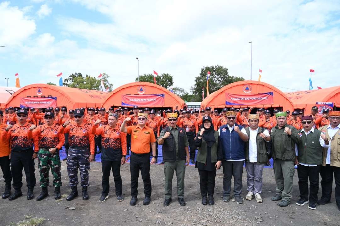 Kepala BNPB Letjend TNI Suharyanto menghadiri Gelar Peralatan BPBD se-Jatim Minggu, 14 Juli 2024 kemarin. (Foto: istimewa)