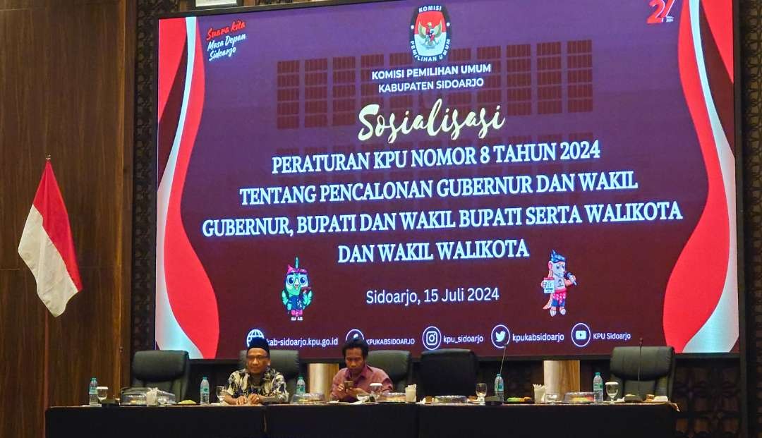 Sosialisasi Peraturan batas usia pendaftaran Pilkada oleh KPU Sidoarjo (Foto : Aini/Ngopibareng.id)