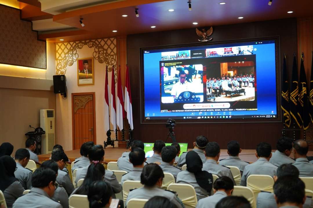 Peringatan Hari Pengayoman ke-79 Tahun 2024 resmi dibuka oleh Menteri Hukum dan HAM, Prof. Yasonna H. Laoly, pada Senin 15 Juli 2024. (Foto: Humas Kemenkumham Jatim)