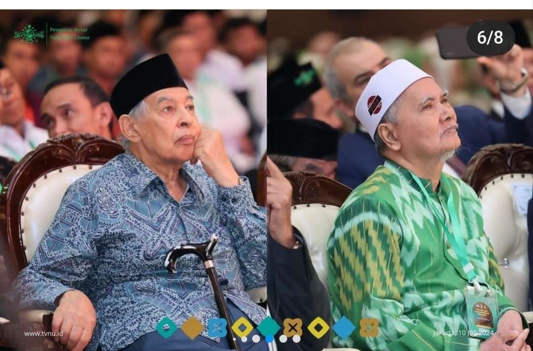 Prof Muhammad Quraish Shihab dan KH Afifuddin Muhajir dari Pesantren Salafiyah Syafi'iyah Sukorejo, Situbondo. (Foto: dok/ngopibareng.id)