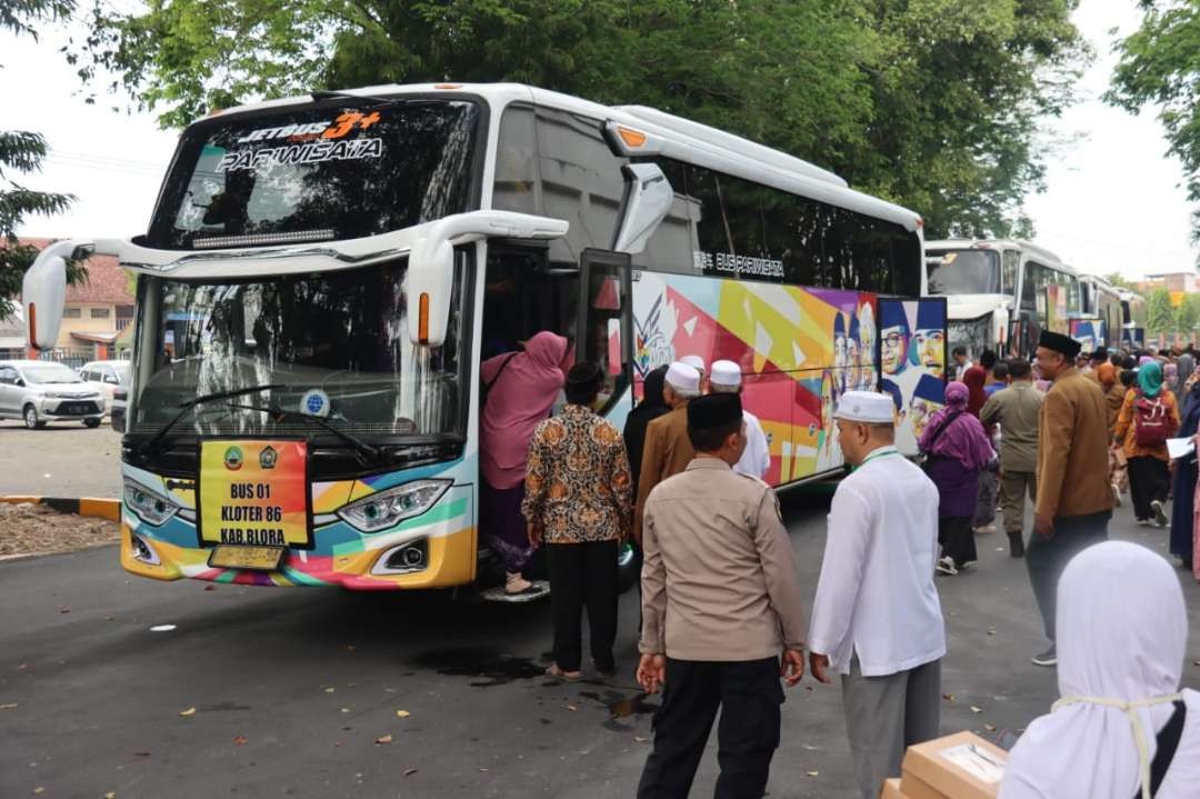 Jemaah haji asal Kabupaten Blora telah tiba di kampung halaman. (Foto: Ist)