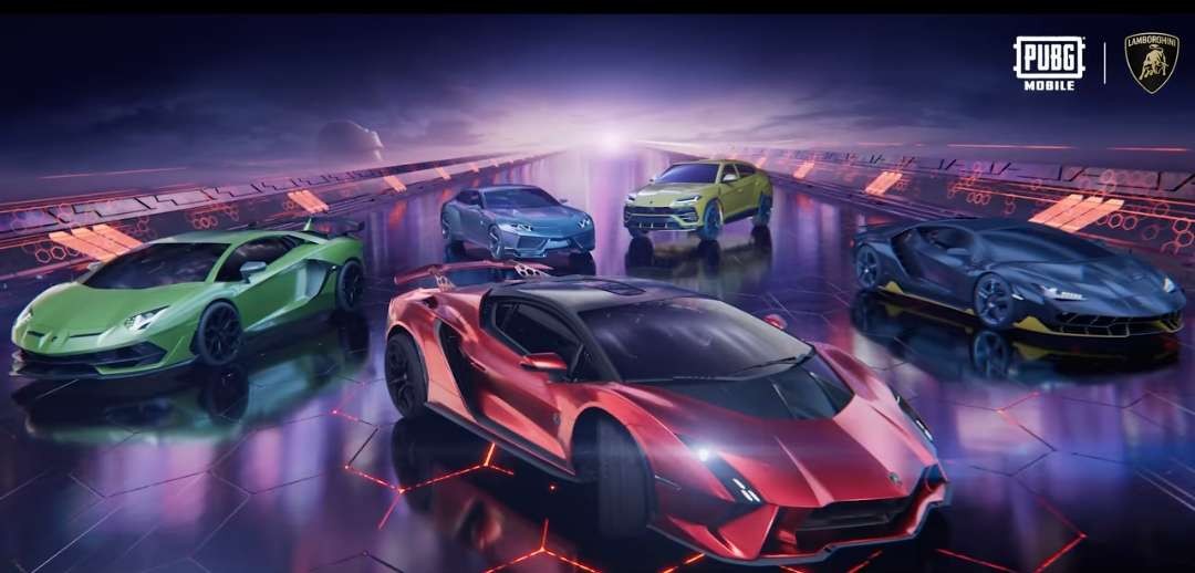 Banyak pilihan mobil Lamborghini beragam warna dimainkan di PUBG Mobile. (Foto: Instagram)