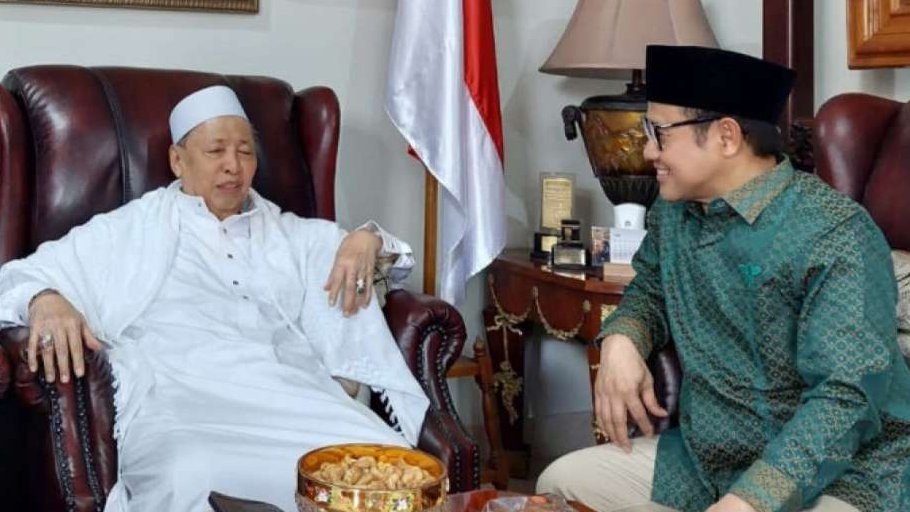 Kenangan terakhir Hamzah Haz saat dijumpai Muhaimin Iskandar saat pencawapresan dirinya untuk Pilpres 2024. Pertemuan diabadikan, Mei 2023. (Foto: Istimewa)