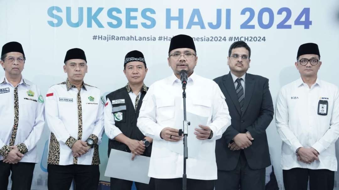 Menteri Agama Yaqut Cholil Qoumas menyatakan penyelenggaraan haji tahun ini berjalan dengan sukses dan lancar. (Foto: Dok MCH 2024)