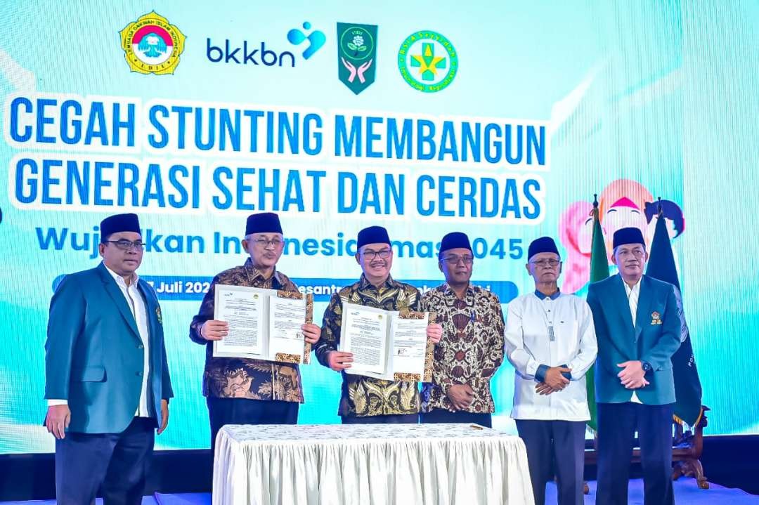 BKKBN RI dan LDII Berkomitmen Ikut Berkontribusi Penanggulangan Stunting Jalin MOU di Ponpes Wali Barokah Kediri (Foto: Istimewa)