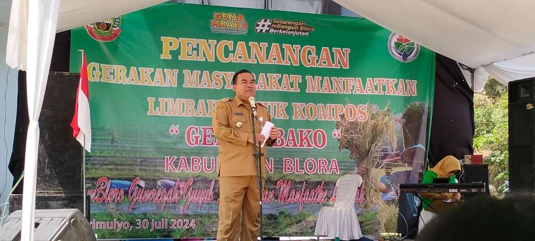 Bupati Blora, Arief Rohman, secara resmi meluncurkan program inovatif, Gerakan Pemanfaatan Limbah Untuk Kompos (Gema Mbako). (Foto: Istimewa)