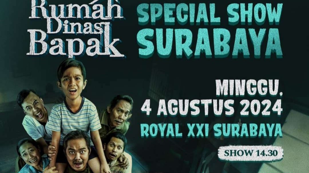 Nonton bareng spesial show film Rumah Dinas Bapak di Royal XXI Surabaya, Minggu 4 Agustus 2024. (Foto: Instagram Starvision)