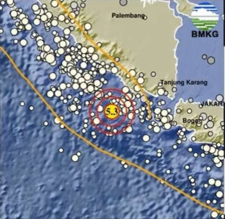 Gempa guncang pesisir pantai Lampung. (Foto: Instagram BMKG)