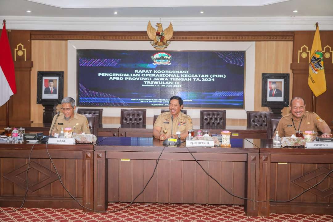 Penjabat (Pj) Gubernur Jawa Tengah, Nana Sudjana meminta agar dilakukan akselerasi penyerapan Anggaran Pendapatan Belanja Daerah (APBD) 2024. (Foto: Humas Jawa Tengah)