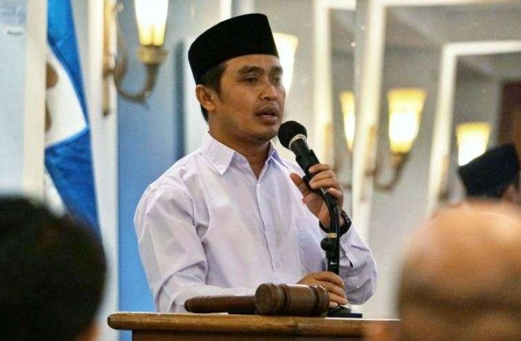 Wakil Walikota Pasuruan Adi Wibowo, yang akrab dipanggil Mas Adi menghadiri pelantikan Pengurus Dewan Perwakilan Daerah (DPD) Komite Nasional Pemuda Indonesia (KNPI) Kota Pasuruan masa bakti 2024-2027. (Foto: Pemkot Pasuruan)