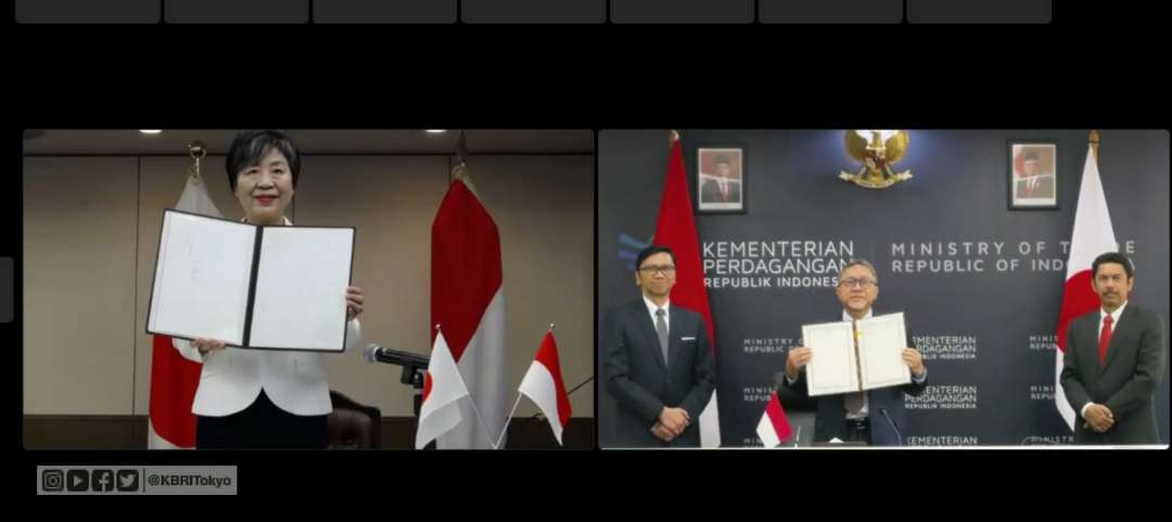 Indonesia - Jepang resmi menandatangani kesepakatan Protokol Perubahan Indonesia -Jepang Economic Partnership Agreement (IJEPA). (Foto: KBRI Tokyo)