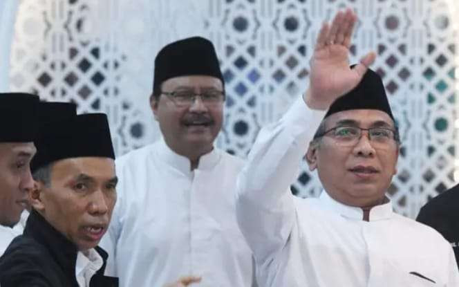 Ketua Umum PBNU KH Yahya Cholil Staquf bersama Sekjen Saifullah Yusuf, minta  pengeroyokan terhadap rombongan PCNU Karawang segera dituntaskan (Foto: istimewa)