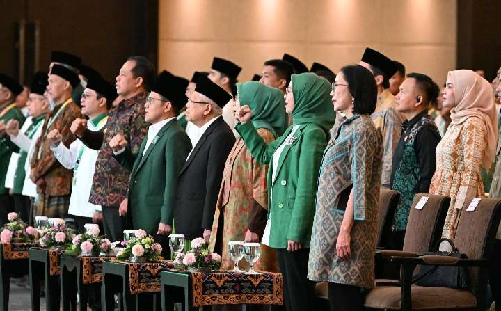 Muktamar ke-6 PKB resmi ditutup Wakil Presiden merangkap Ketua Dewan Syuro DPP PKB, Ma'ruf Amin. (Foto: Setwapres)