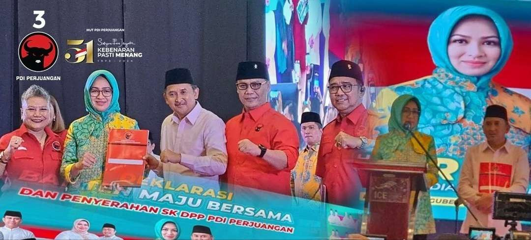 Airin Rachmi Diany dan Ade Sumardi diusung PDIP untuk Pilkada Banten 2024. (Foto: Instagram PDIP)