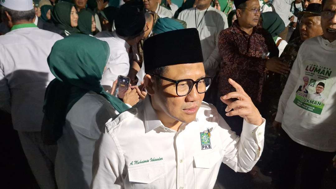 Ketua Umum Partai Kebangkitan Bangsa (PKB), Muhaimin Iskandar optimis kadernya menang Pilkada Jatim. (Foto: Julianus Palermo/Ngopibareng.id)