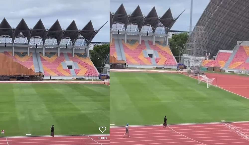 Rara Istiani Wulandari alias Mbak Rara pawang hujan ritual di di Stadion Harapan Bangsa atau Stadion Lhong Raya, Banda Aceh. (Foto: Istimewa)