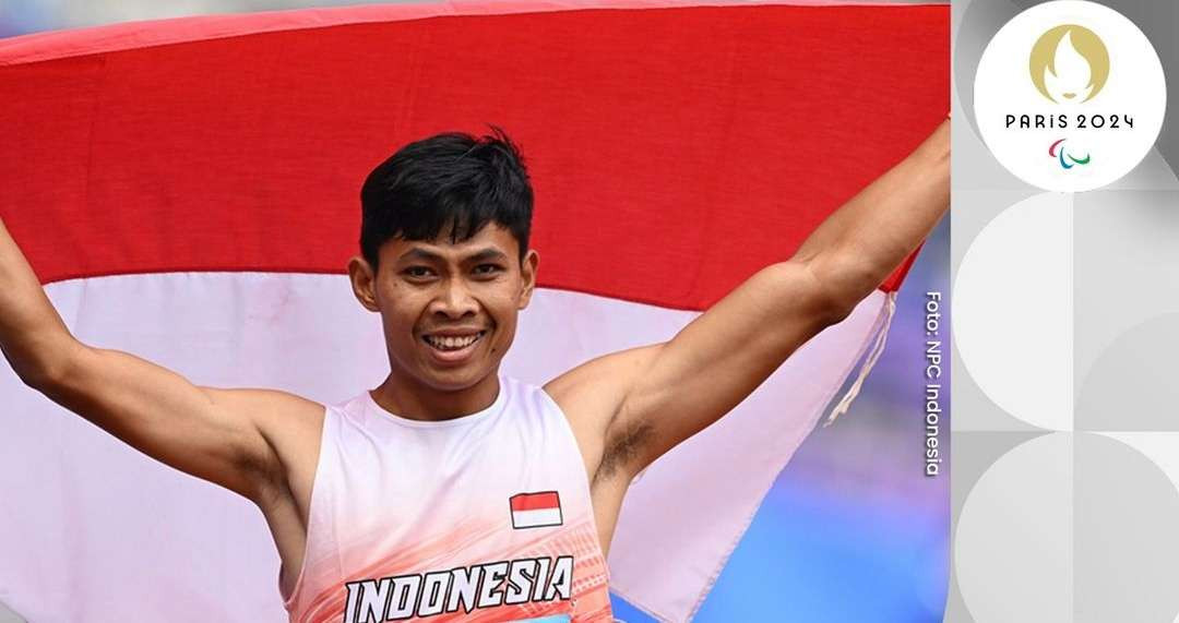 Saptoyogo Purnomo berhasil meraih medali perak di Paralimpiade 2024 para atletik. (Foto: NPC Indonesia)